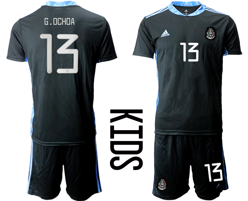 Youth 2020-2021 Season National team Mexico goalkeeper black #13 Soccer Jersey->mexico jersey->Soccer Country Jersey